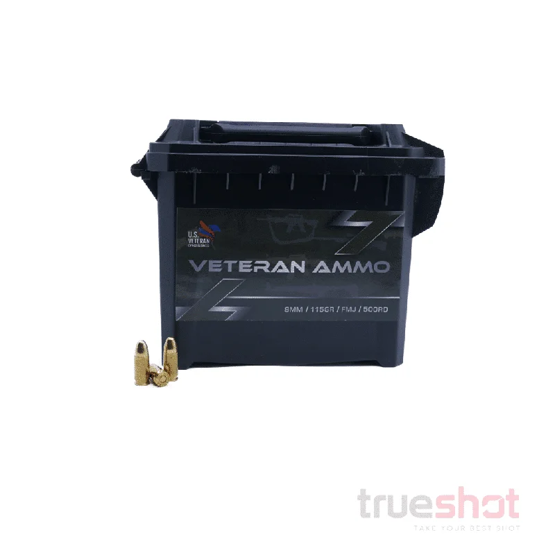 Veteran Ammo – 9mm – 115 Grain – FMJ – 500 Round Ammo Can