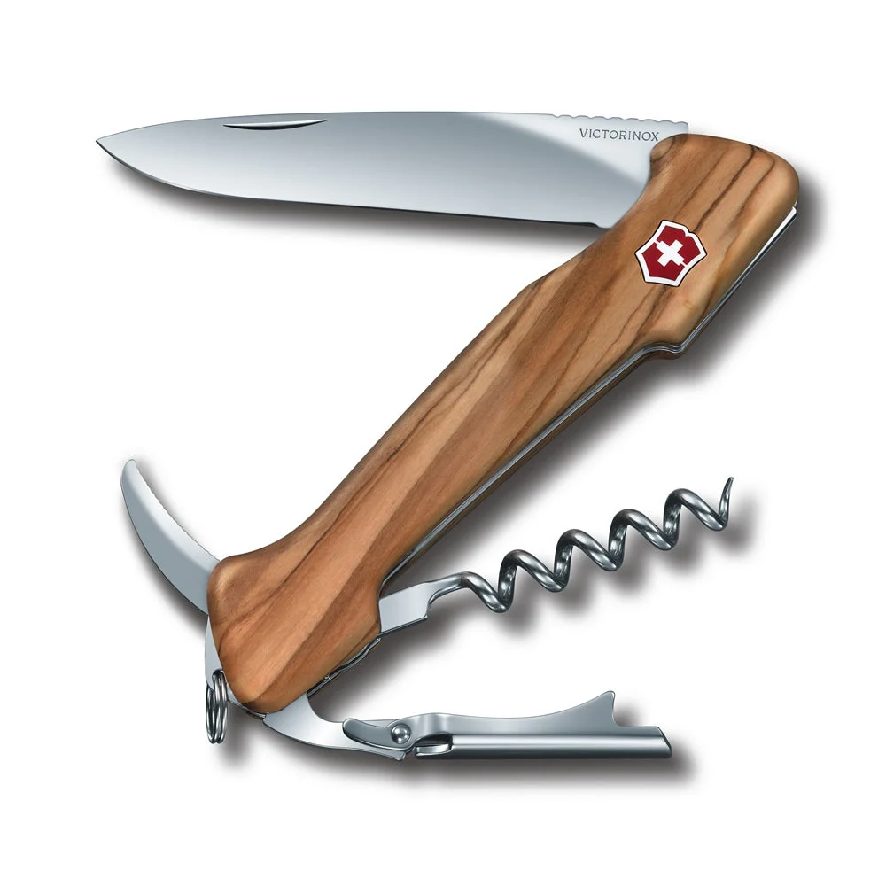 Victorinox Olive Wine Master Swiss Army Knife with Leather Pouch