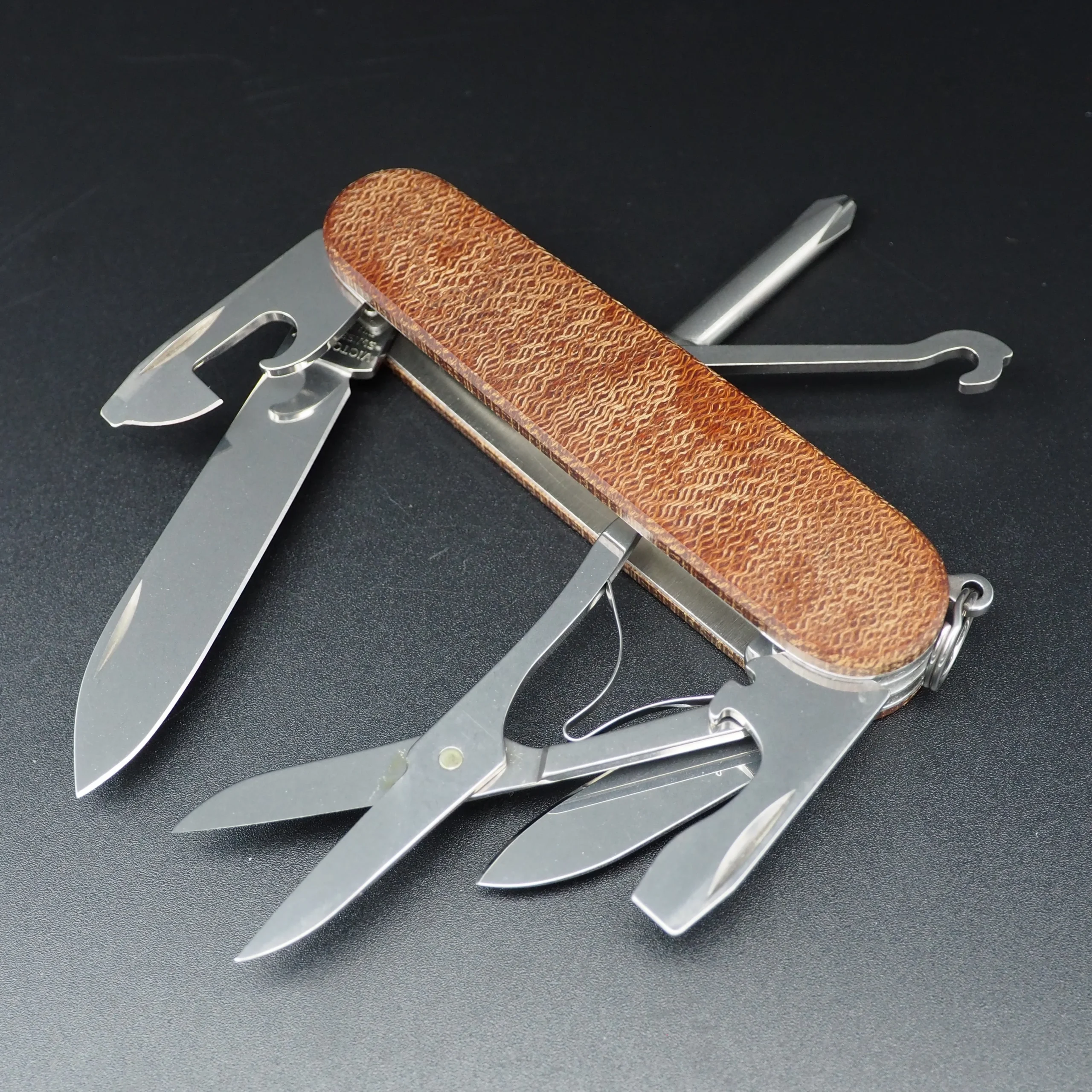 Victorinox Super Tinker + Daily Customs Micarta Scales NEW 91mm Swiss Army Knife