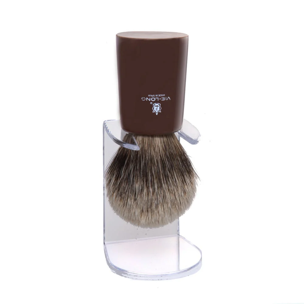 Vie-Long Silver Tip Badger Shaving Brush – Polished Bull Horn Handle