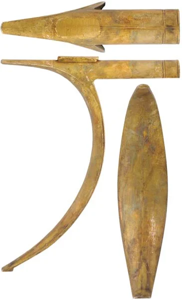 Vincent Rifle Buttplate, wax cast brassOverall length 4-1/8", width 1-1/16", comb 3-1/2"