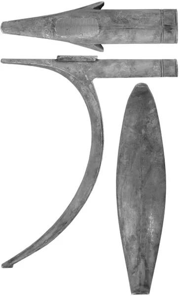Vincent Rifle Buttplate, wax cast steelOverall length 4-1/8", width 1-1/16", comb 3-1/2"