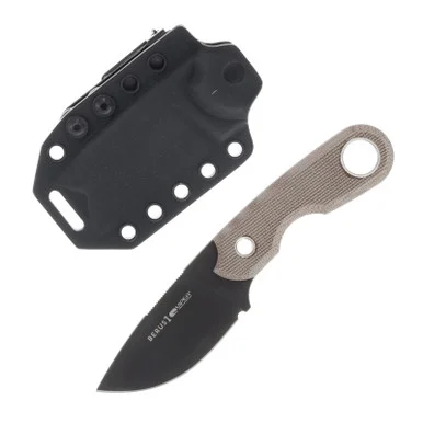 Viper Knives Berus 1 Fixed Blade Knife Natural Micarta 2.64in Black Drop Point VT4012DCN