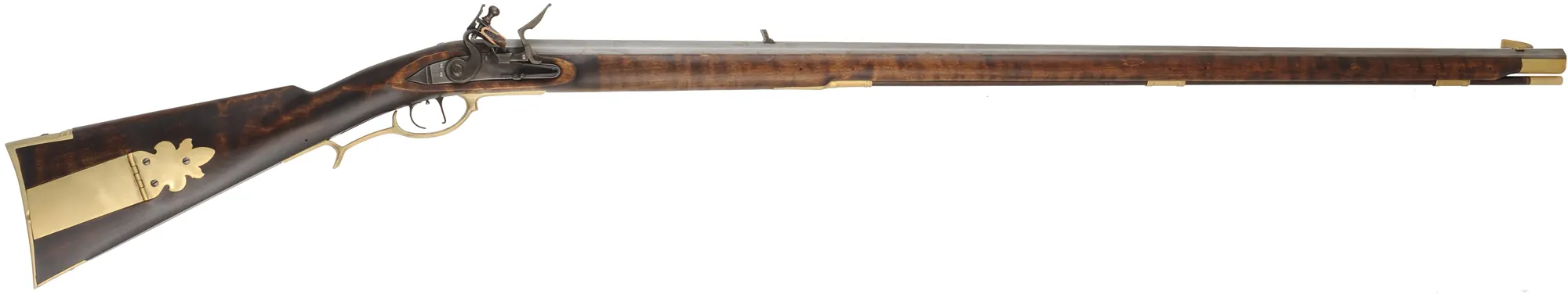 Virginia longrifle,.50 caliber, 42" swamped Colerain barrel,deluxe Siler flint lock, maple, brass trim,used, by Matt Avance