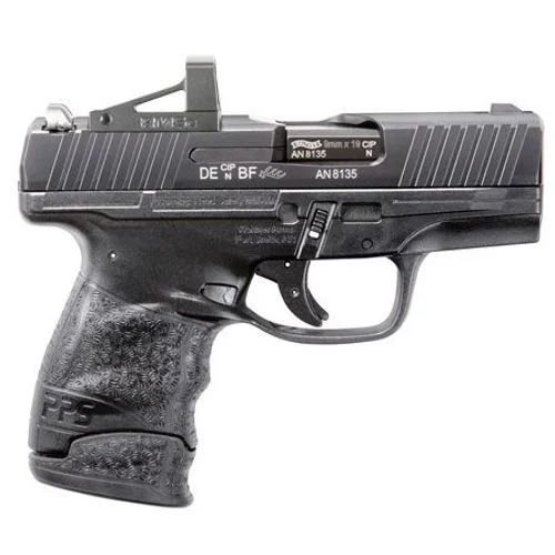 Walther, PPS M2, Semi-automatic Pistol, Striker Fired, 9MM, 3.2″ Barrel, Polymer Frame, Black Finish, 7Rd, 1:10, Shield RMSc Red Dot Optic