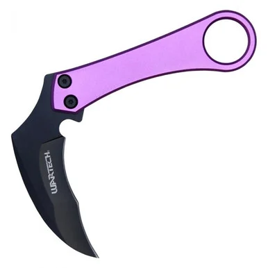 WarTech Hawkbill Scythe Fixed Blade Purple 3.5in Plain Black Hawkbill NTHWT263PP