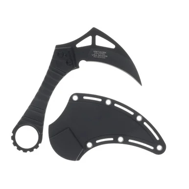 WarTech Karambit Fixed Blade Knife 3.5 Inch Plain Gray Hawkbill NTHWT262BK