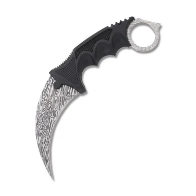 Wartech Karambit Neck Knife 2.5 Inch Plain Damascus Hawkbill NTYC9115M