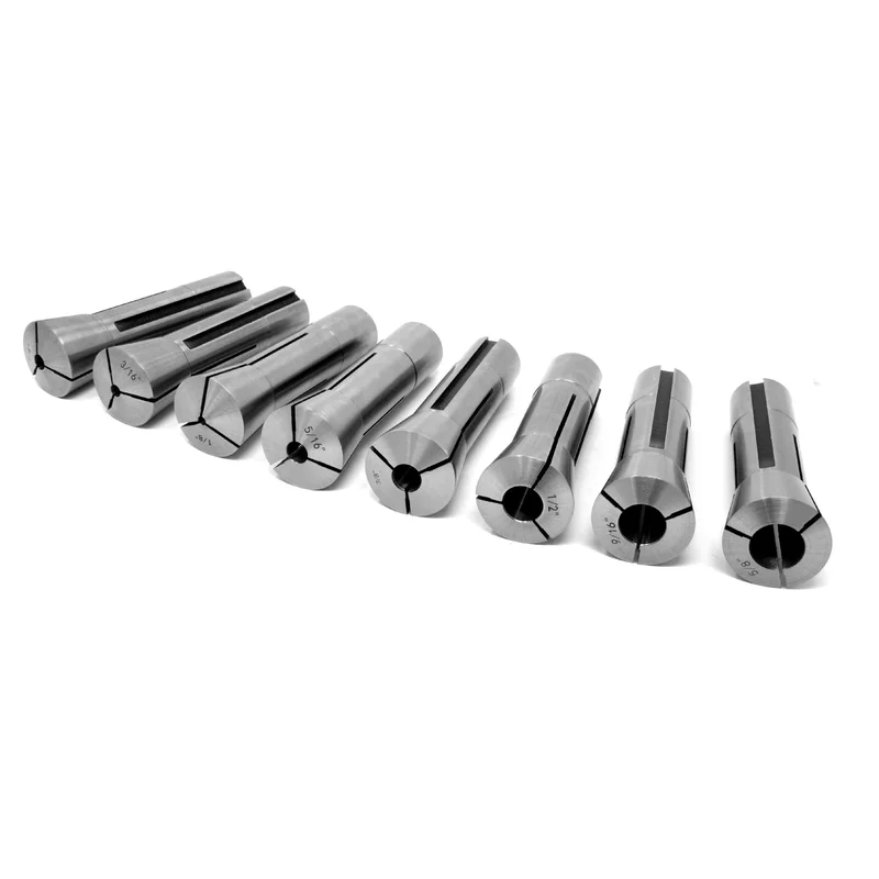 WEN 33182A 8-Piece Imperial Steel Collet Set for R8 Metal Milling Machines