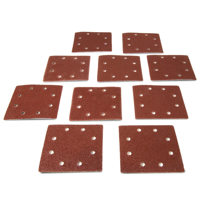 WEN 6304SP80 1/4-Sheet Sander 80-Grit Hook-and-Loop Sandpaper, 10-Pack