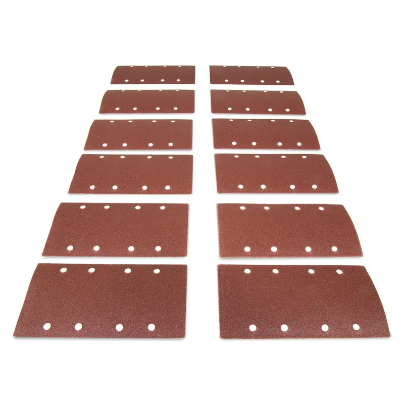 WEN 6313SP 1/3 Sheet Sander Hook-and-Loop Sandpaper Assorted Grits (12-Pack)
