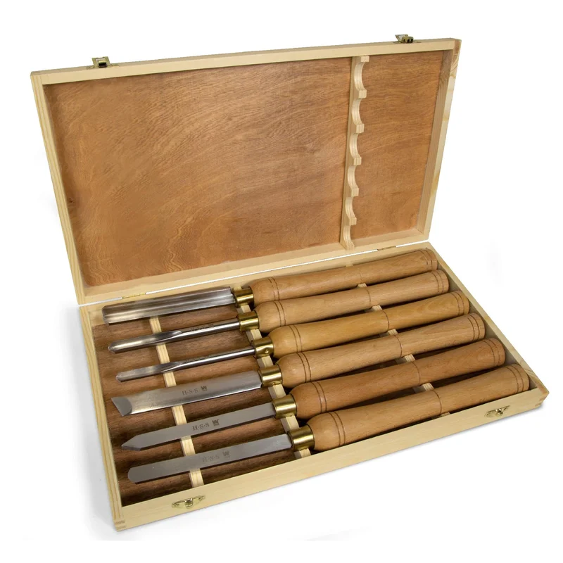 WEN CH10 6-Piece Artisan Chisel Set with 6-Inch High-Speed Steel Blades and 10-Inch England Beech Handles