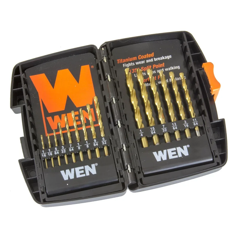 WEN DB15 15-piece titanium-coated drill bit set