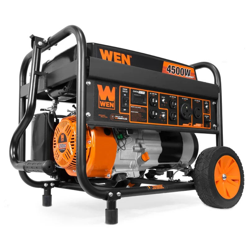 WEN GN4500M 4500-Watt 212cc Transfer Switch and RV-Ready Portable Generator with Wheel Kit