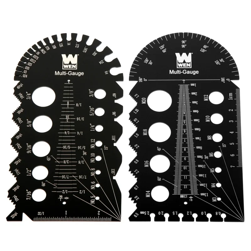 WEN ME210G Metric and Imperial Metal Thread Pitch Multi-Gauge with Carrying Case, Two Pack