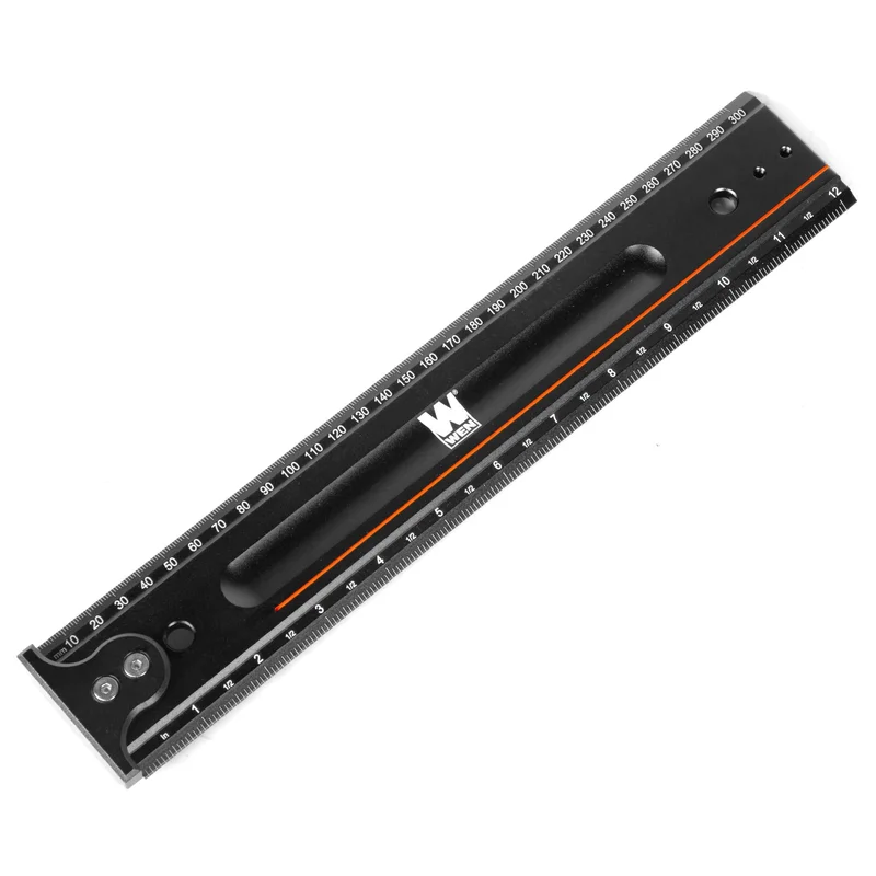 WEN ME812R 12-Inch Measuring Ruler With Hook Stop