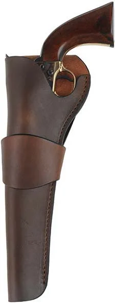 Western Holster, left hand, brown leather,8" barrel, for percussion Army and Navy revolvers