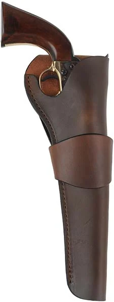 Western Holster, right hand, brown leather,8" barrel, for percussion Army and Navy revolvers