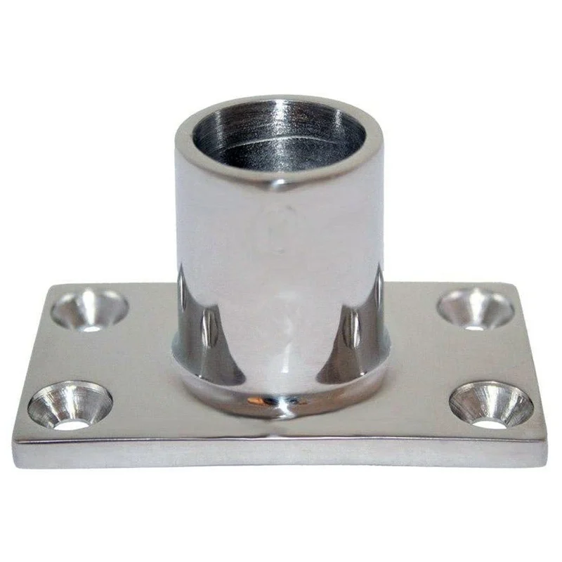 WhitecapO.D. 90 Degree Rectangle Base SS Rail Fitting [6041C]