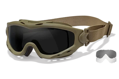 Wiley X Spear Goggles Smoke Gray Lens Polycarbonate Tan Frame