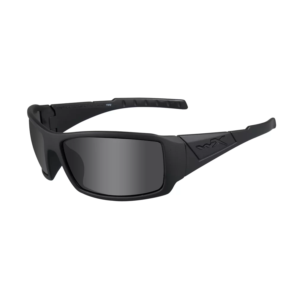 Wiley X Twisted Black Ops Sunglasses, Smoke Grey Lens, Matte Black Frame