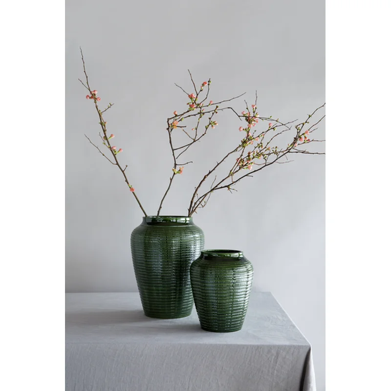 Willow GLAZED: Green Emerald, Height 35 cm, Vase