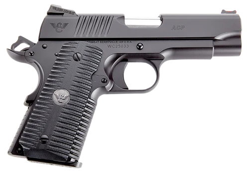 Wilson Combat ACP Compact 1911 SAO 45 ACP 4" 7rd Black Armor-Tuff Carbon Steel Black G10 Eagle Claw Grip