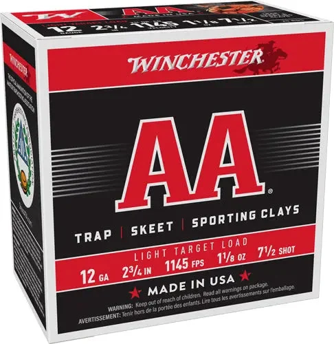 WINCHESTER AA 12GA 2.75" 1-1/8OZ #7.5 1145FPS 250RD CASE