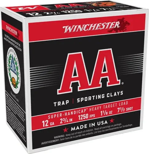 WINCHESTER AA 12GA 2.75" 1-1/8OZ #7.5 1250FPS 250RD CASE