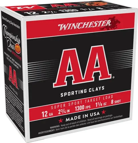 WINCHESTER AA 12GA 2.75" 1-1/8OZ #8 1300FPS 250RD CASE
