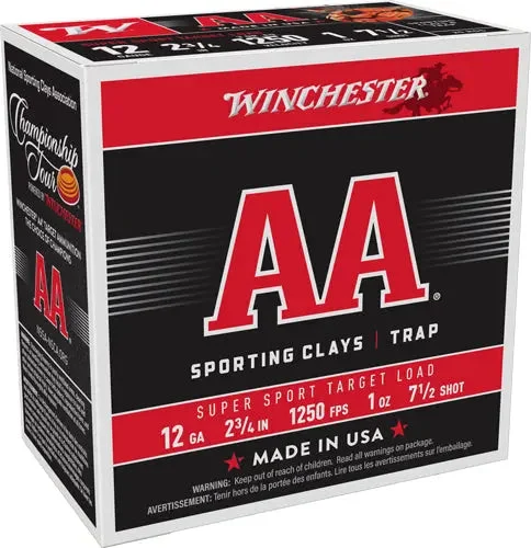 WINCHESTER AA 12GA 2.75" 1OZ #7.5 1250FPS 250RD CASE