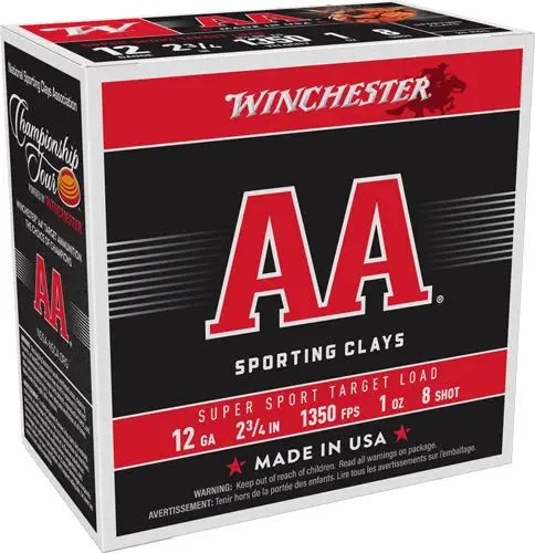 WINCHESTER AA 12GA 2.75" 1OZ #8 1350FPS 250RD CASE
