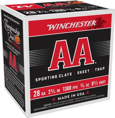 WINCHESTER AA 28GA 2.75" 3/4OZ #8.5 1300FPS 250RD CASE