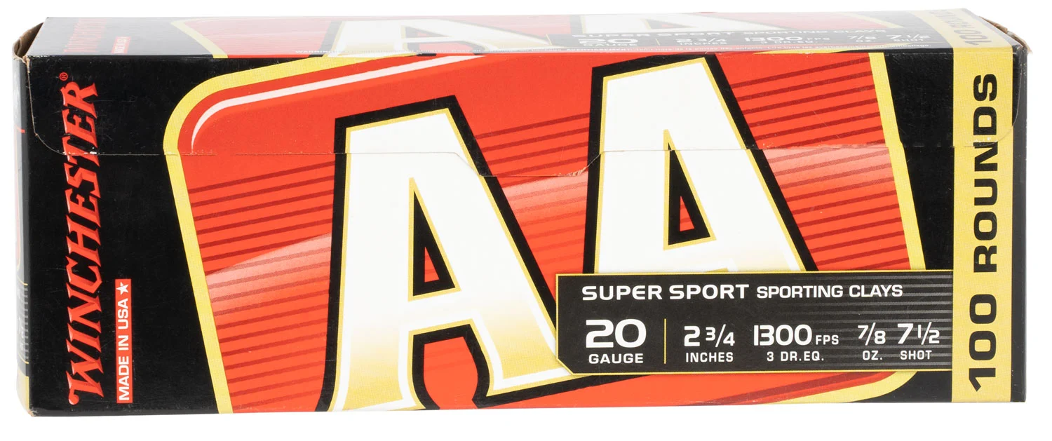 Winchester Ammo AASC207VP AA Sporting Clay 20Gauge 2.75″ 7/8oz 7.5Shot 100 Bx/2 Case *Value Pack