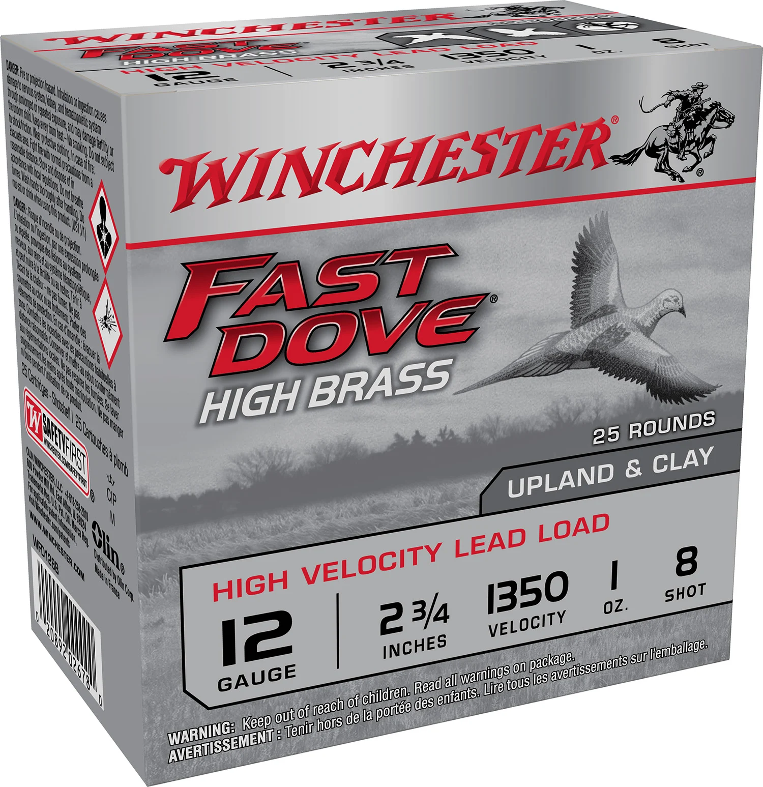 Winchester Ammo WFD128B Fast Dove & Clay High Brass 12 Gauge 2.75″ 1 oz 8 Shot 25 Bx/ 10 Case