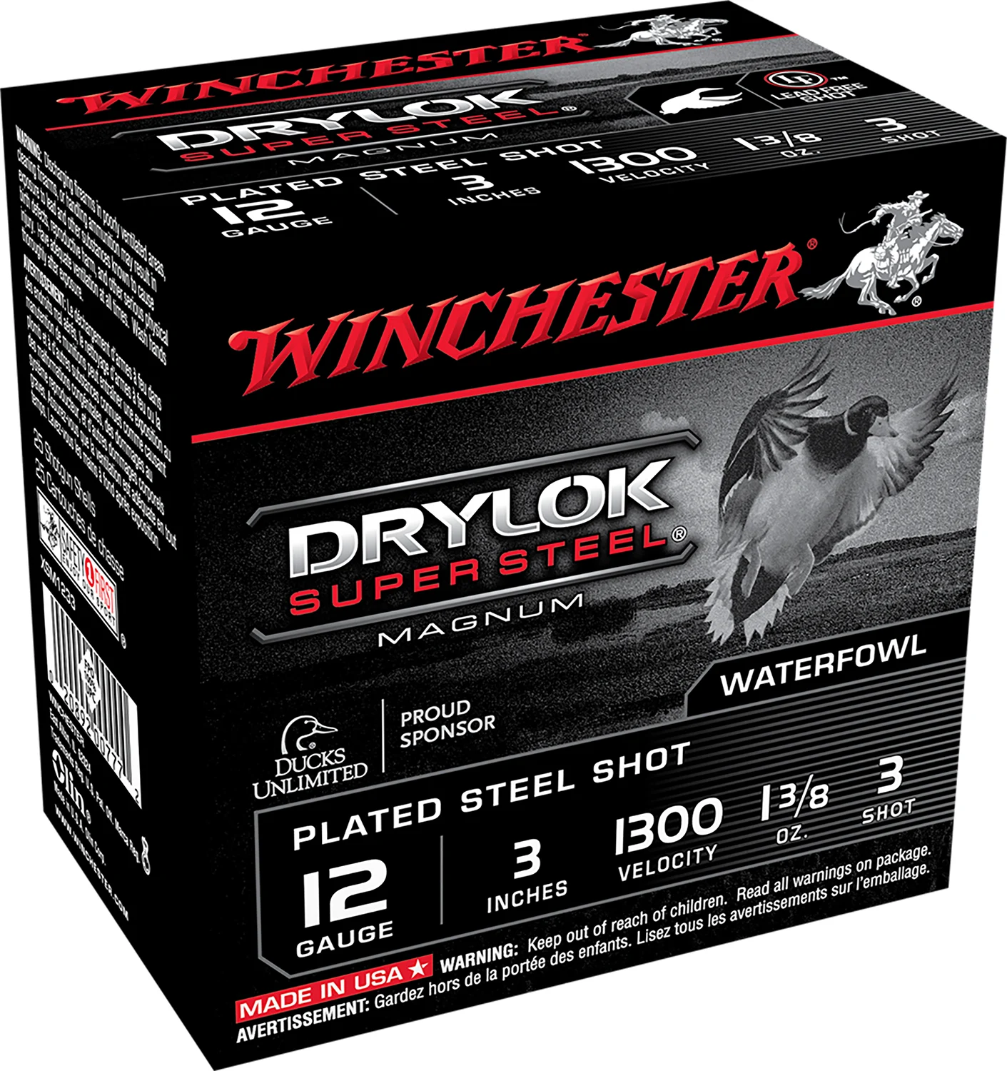 Winchester Ammo XSM1233 Drylok Super Steel Magnum 12Gauge 3″ 1 3/8oz 3Shot 25 Per Box/10 Case