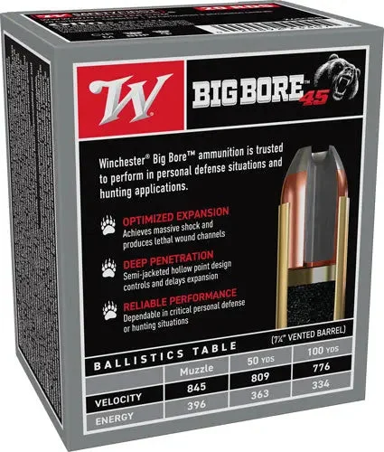 WINCHESTER BIG BORE 45 LC 250GR JHP 20RD