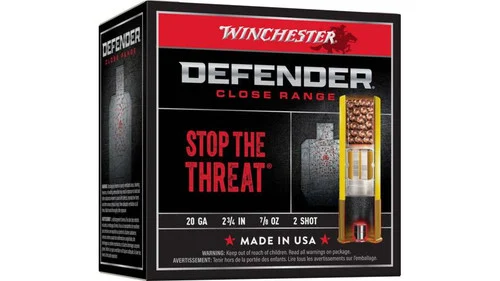 Winchester Defender 20 Ga, 2.75" Shell, 7/8 oz, 2 Shot, 10rd Box