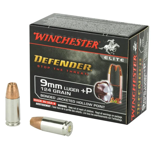 WINCHESTER DEFENDER 9MM+P 124GR JHP 20RD
