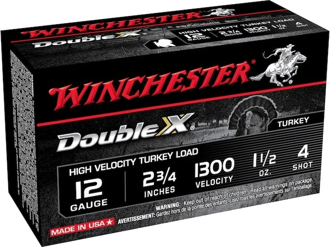 Winchester Double X Turkey Ammunition 12 Gauge 2-3/4″ 1-1/2 oz #4 Copper Plated Shot Box of 10