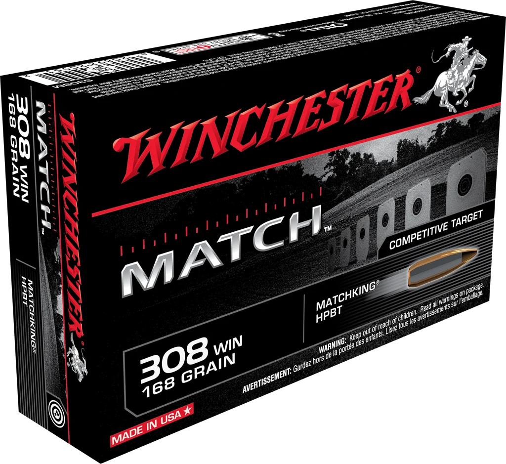 Winchester Match .308 Win HPBT 168 gr – Precision Ammo | 200 Rounds: