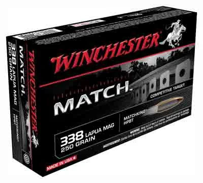 Winchester Match .338 Lapua Magnum 250 gr BTHP ammo