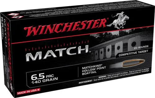 WINCHESTER MATCH 6.5 PRC 140GR BTHP 20RD