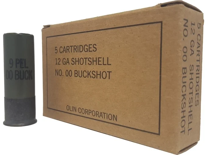 Winchester Military Grade Ammunition 12 Gauge 2-3/4″ Buffered 00 Buckshot 9 Pellets