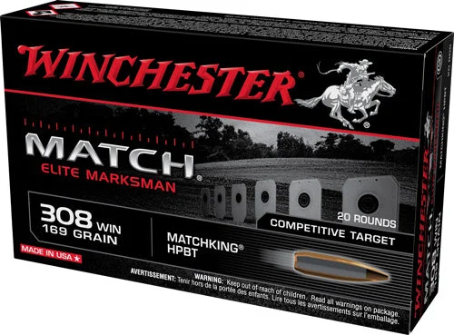 Winchester S308M2 Elite Marksman Sierra MatchKing Boat Tail Hollow Point BTHP 169 Grain .308 Win / 7.62x51mm