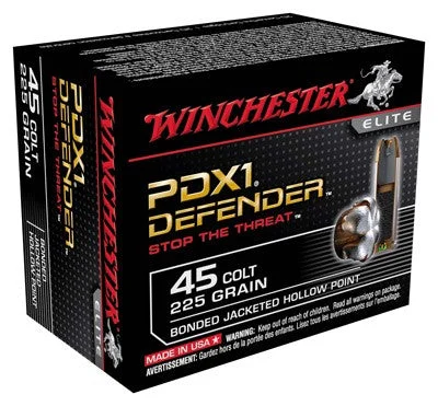 Winchester S45CPDB PDX1 Defender Elite Bonded Jacket Hollow Point225 Grain .45 Long Colt