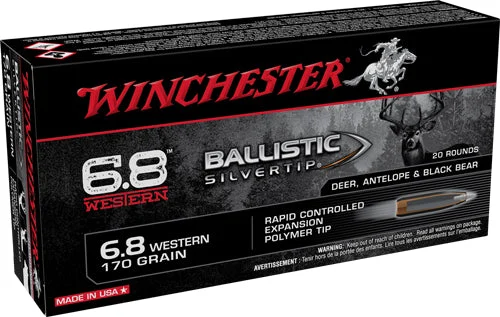 Winchester SBST68W Ballistic Silvertip Rapid Controlled Expansion Polymer Tip170 Grain 6.8 Western