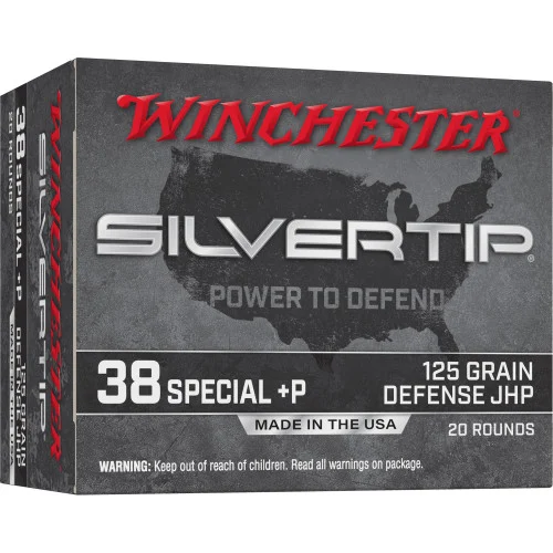 Winchester Silvertip Defense 38 Special +P, 125gr, Jacketed Hollow Point, 20rd Box