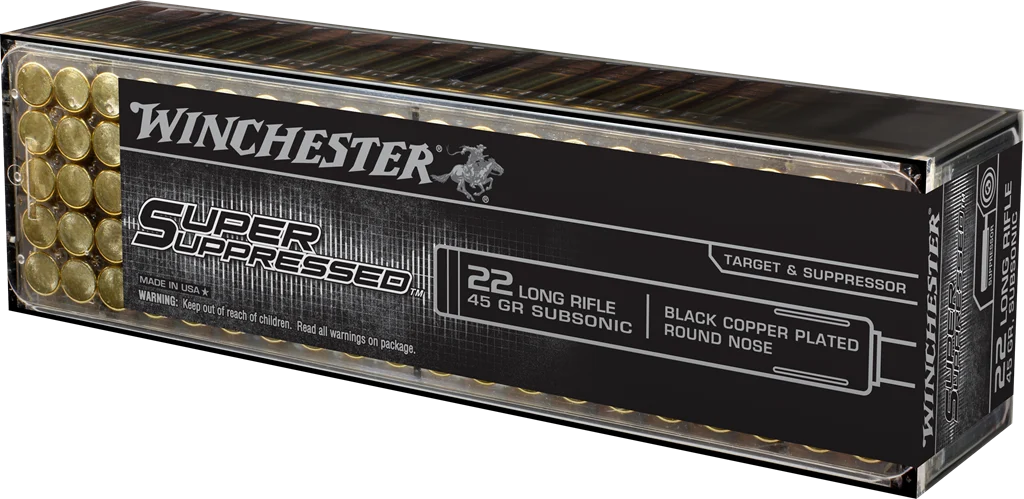 Winchester Super Suppressed .22 LR 45 gr LRN – Quiet Lead Round Nose Ammo | 2000 Rounds