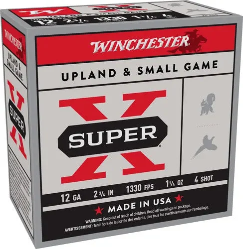 WINCHESTER SUPER-X 12GA 2.75" 1-1/4OZ #4 1330FPS 25RD